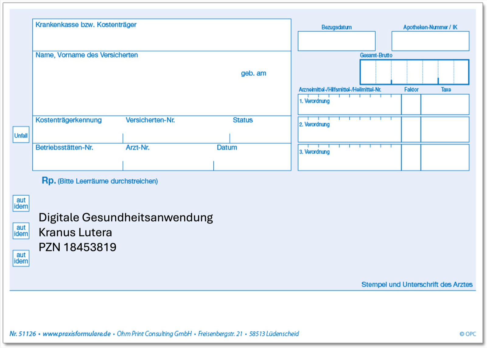 Kranus Lutera wird von den privaten Krankenkasse erstattet.